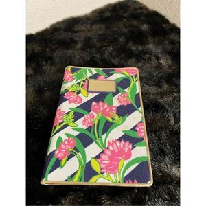 Lilly Pulitzer Nook Case Pink Green Frogs  Design with Gold Trim